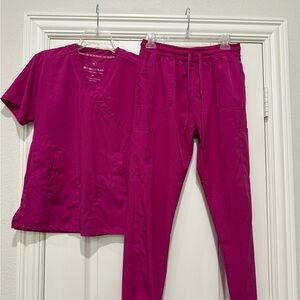 Ladies scrubaid pink scrub set size medium jogger pants
